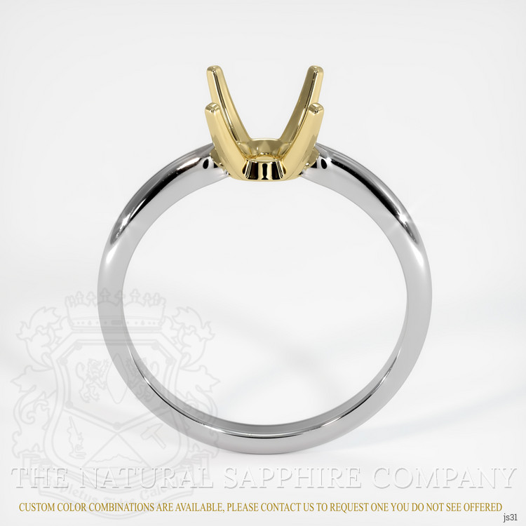 14K Yellow & White Solitaire Ring Setting