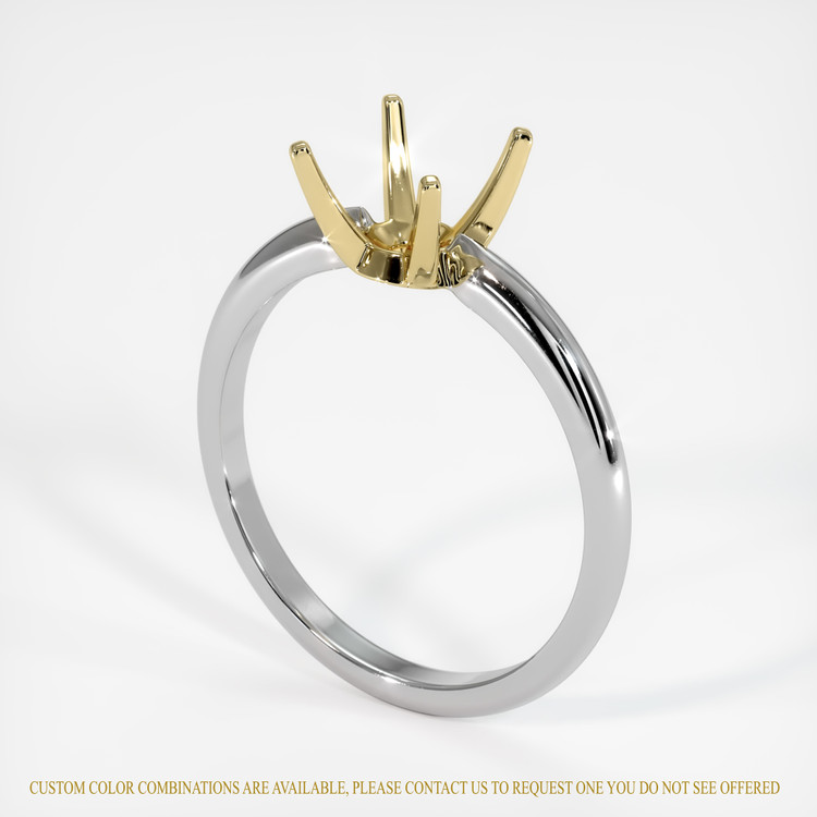 18K Yellow & White Solitaire Ring Setting