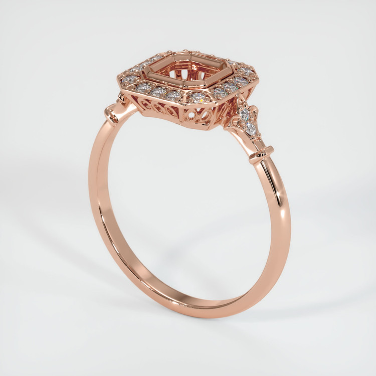 14K Rose Gold Antique Style Ring Setting
