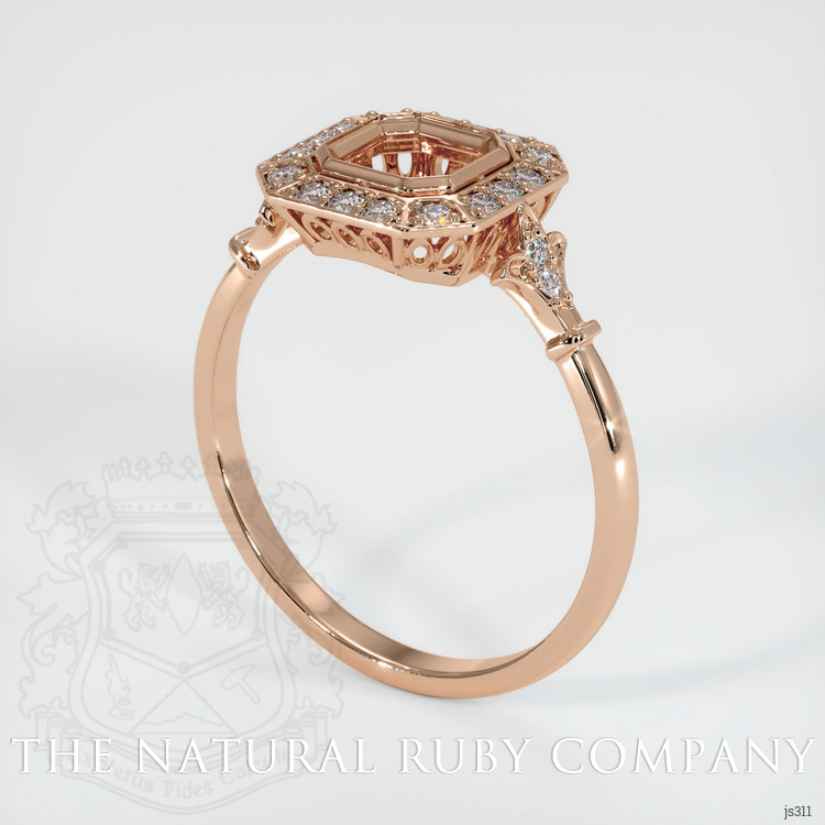 18K Rose Gold Antique Style Ring Setting