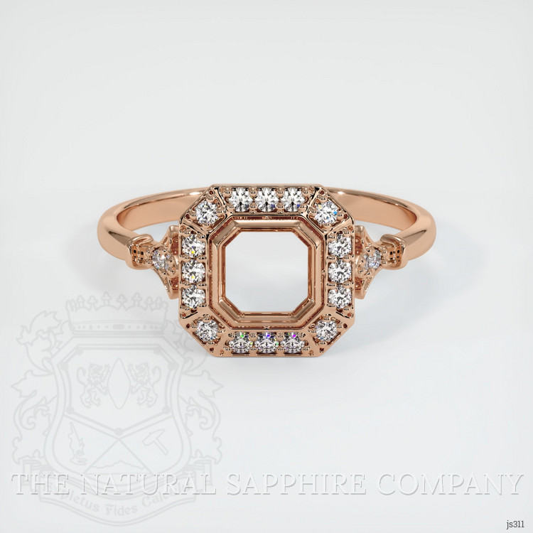 18K Rose Gold Antique Style Ring Setting