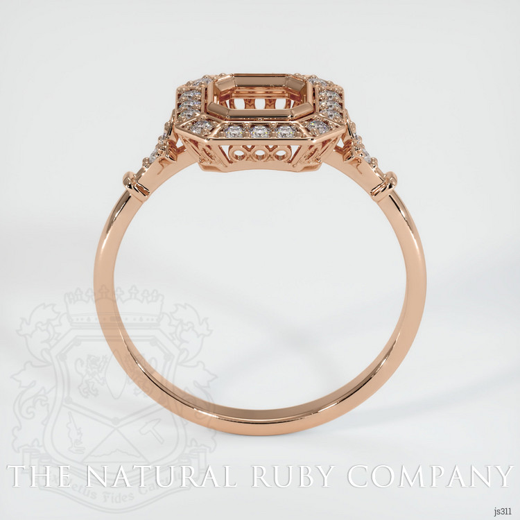 18K Rose Gold Antique Style Ring Setting