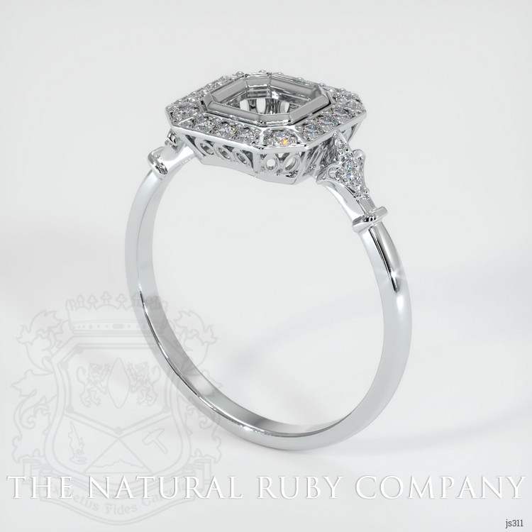 14K White Gold Antique Style Ring Setting