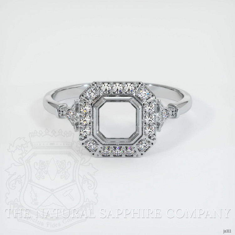 14K White Gold Antique Style Ring Setting