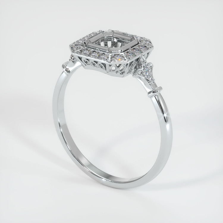 18K White Gold Antique Style Ring Setting