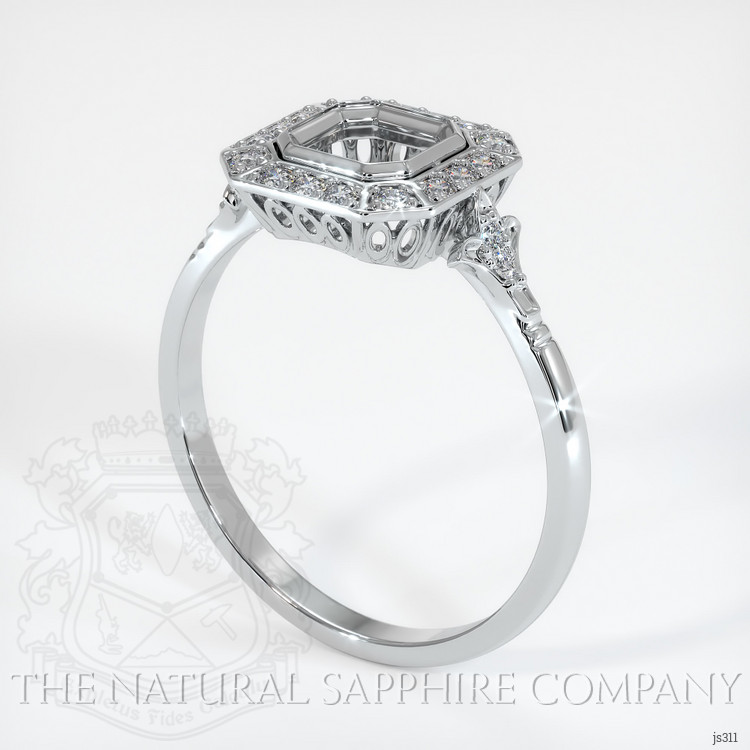 18K White Gold Antique Style Ring Setting