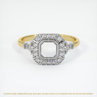14K White & Yellow Antique Style Ring Setting Image