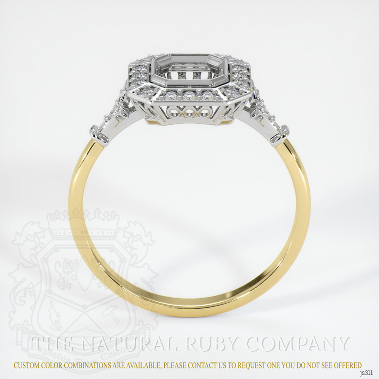 14K White & Yellow Antique Style Ring Setting
