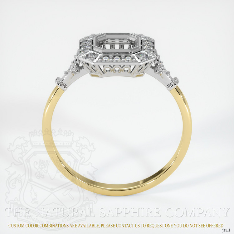 14K White & Yellow Antique Style Ring Setting