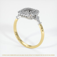 18K White & Yellow Antique Style Ring Setting Image