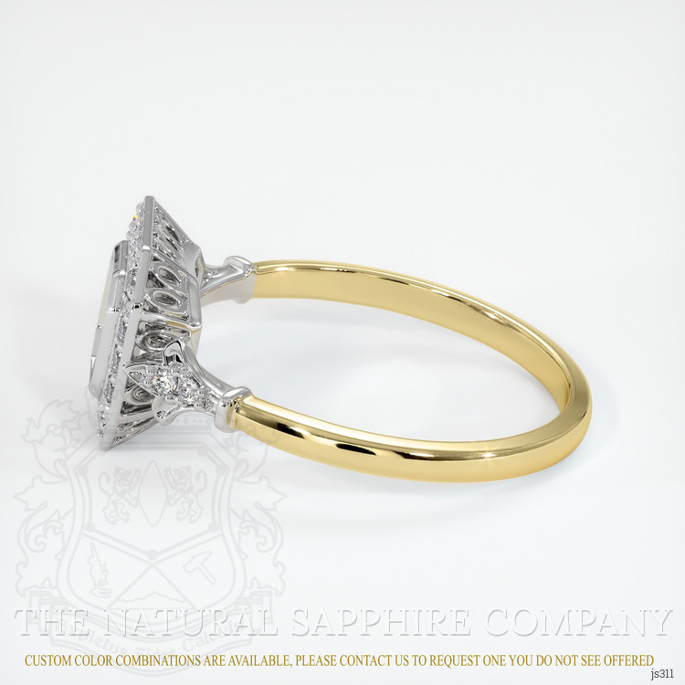 18K White & Yellow Antique Style Ring Setting