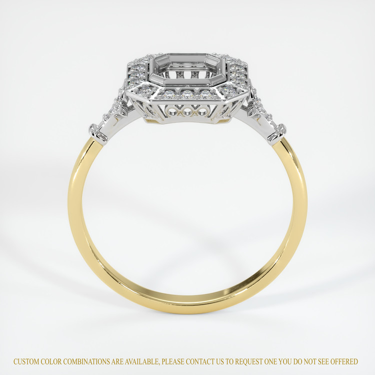 18K White & Yellow Antique Style Ring Setting