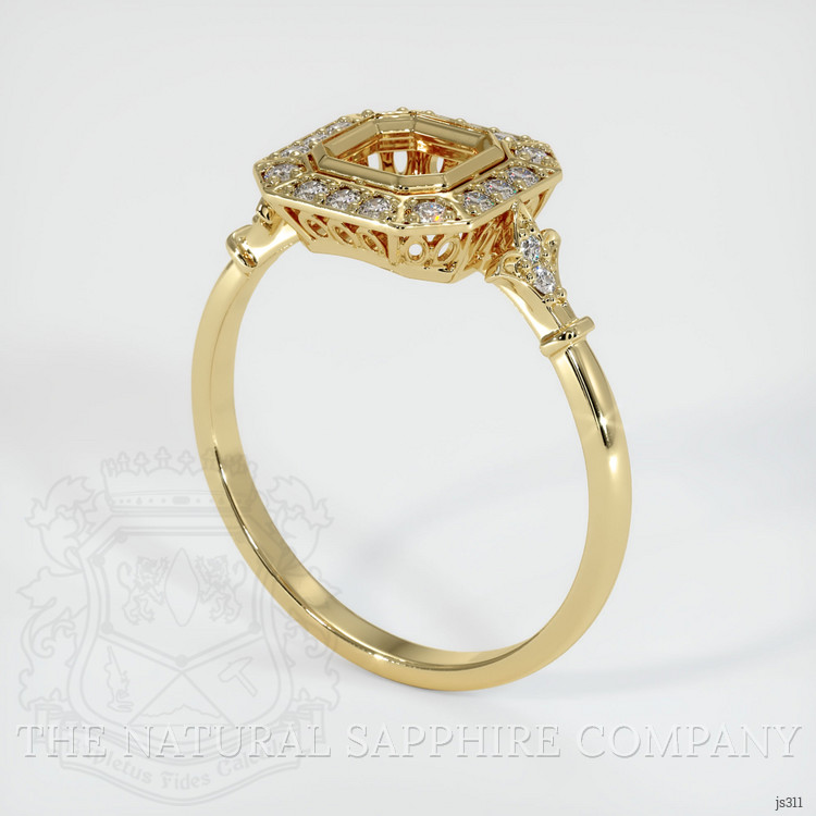14K Yellow Gold Antique Style Ring Setting