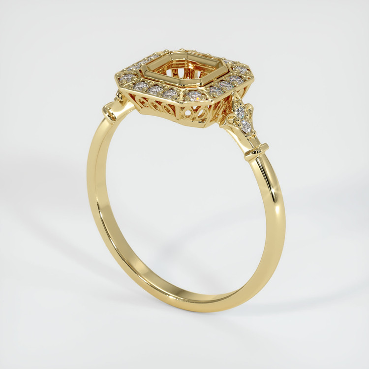 14K Yellow Gold Antique Style Ring Setting