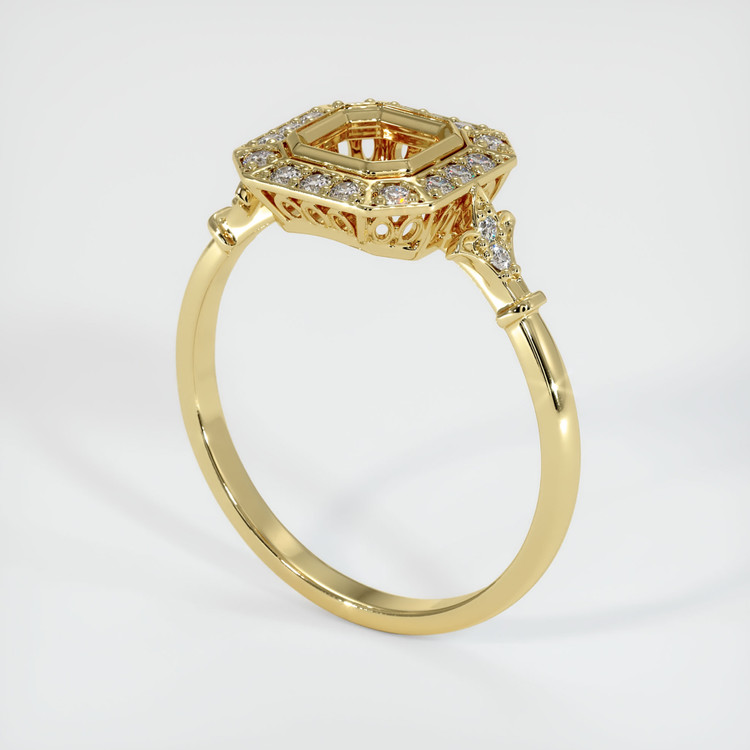 18K Yellow Gold Antique Style Ring Setting