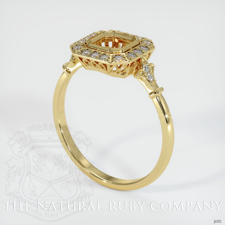 18K Yellow Gold Antique Style Ring Setting