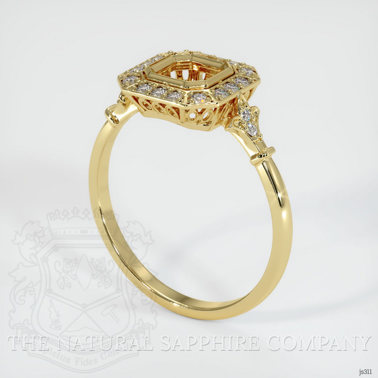 18K Yellow Gold Antique Style Ring Setting