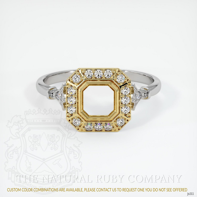 14K Yellow & White Antique Style Ring Setting
