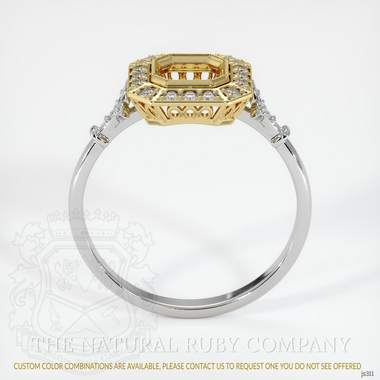 14K Yellow & White Antique Style Ring Setting
