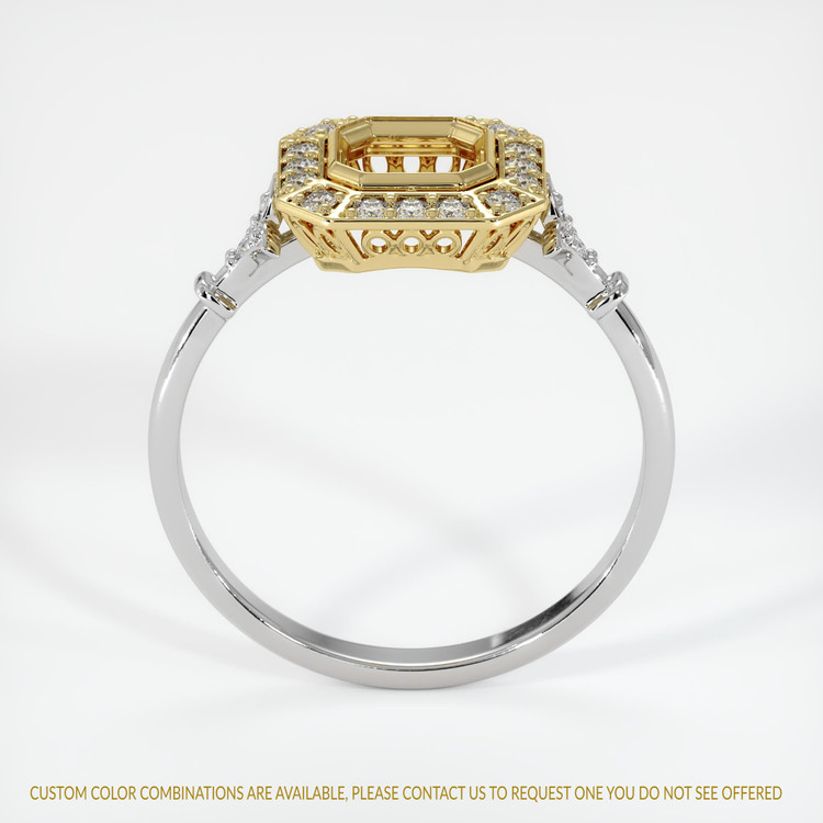 18K Yellow & White Antique Style Ring Setting