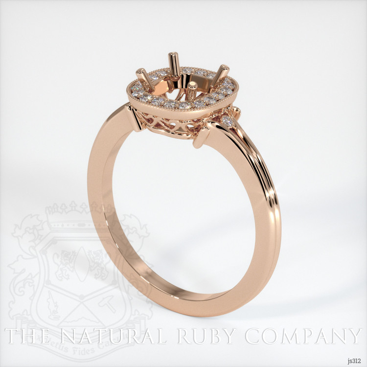 18K Rose Gold Antique Style Ring Setting