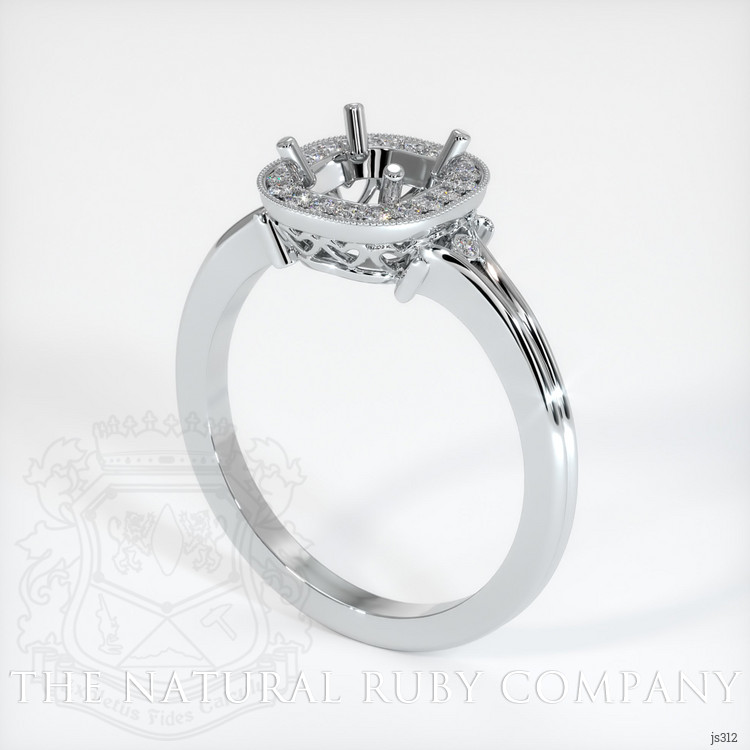 14K White Gold Antique Style Ring Setting
