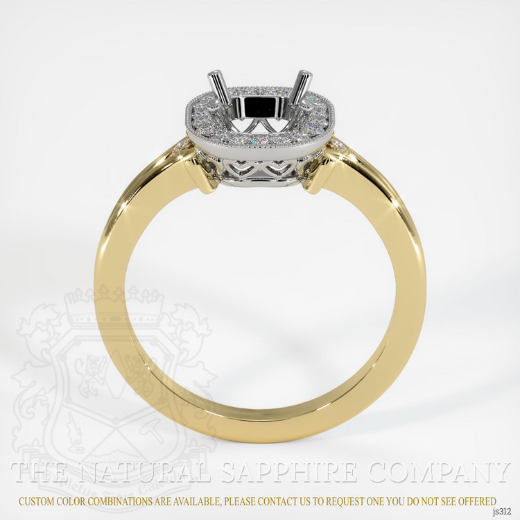 14K White & Yellow Antique Style Ring Setting