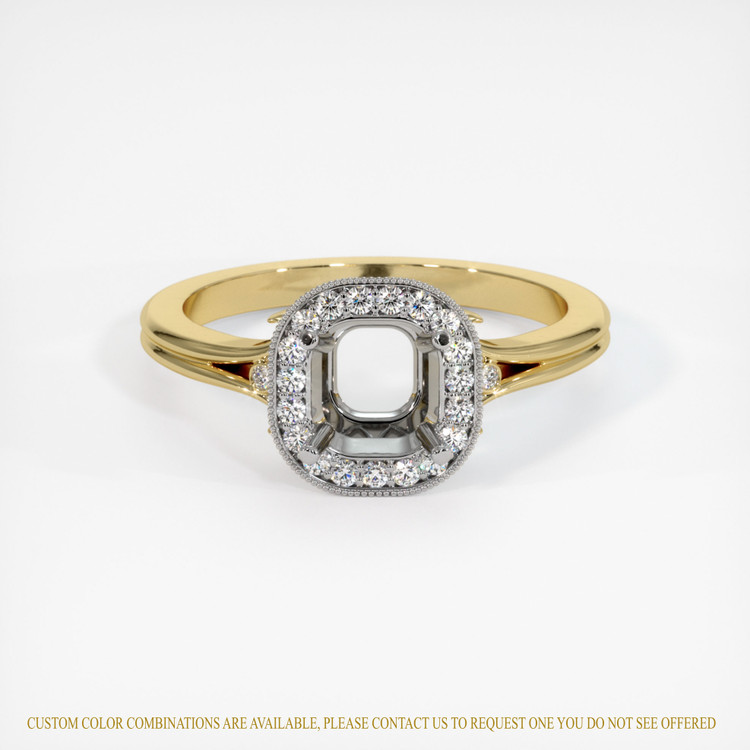 18K White & Yellow Antique Style Ring Setting