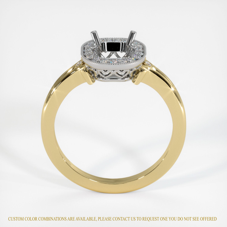 18K White & Yellow Antique Style Ring Setting