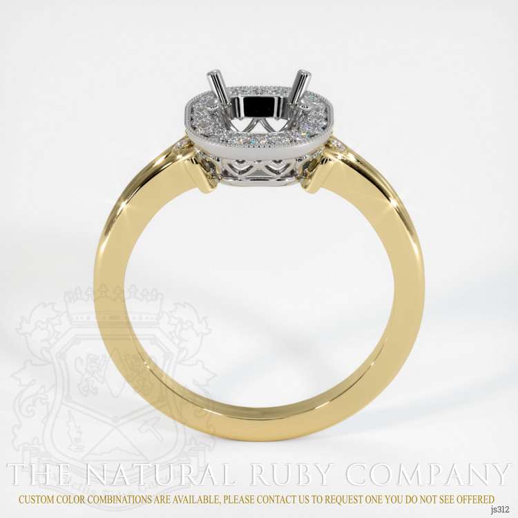 18K White & Yellow Antique Style Ring Setting