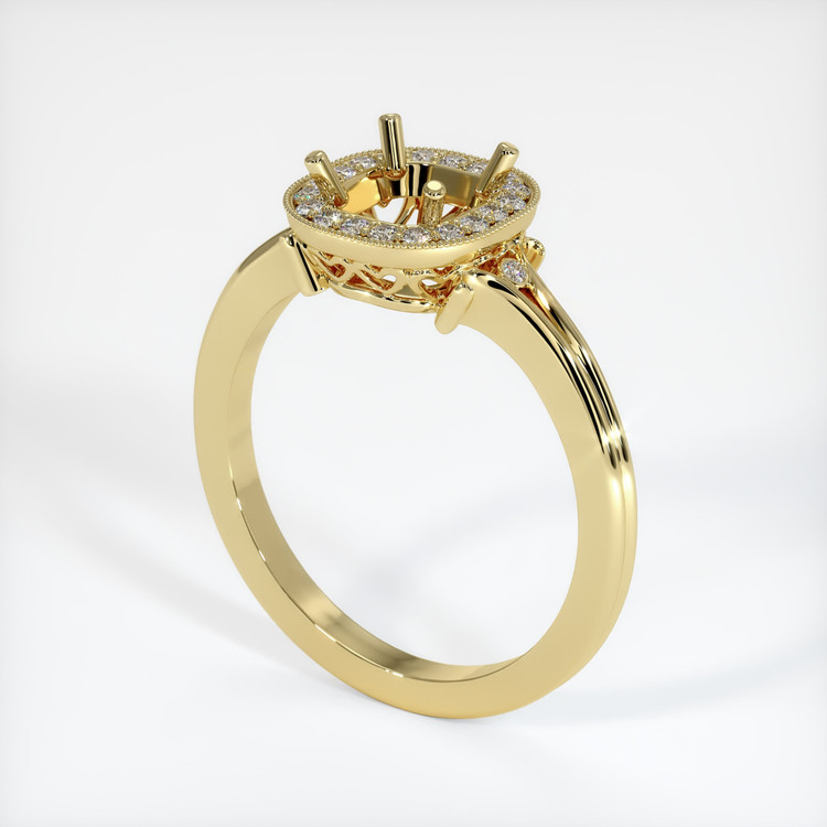 18K Yellow Gold Antique Style Ring Setting