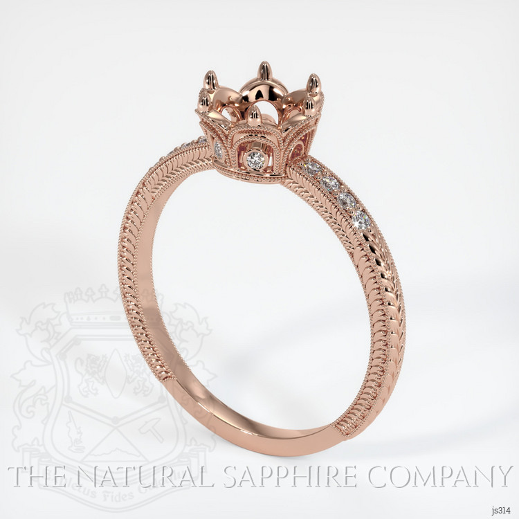 14K Rose Gold Antique Style Ring Setting