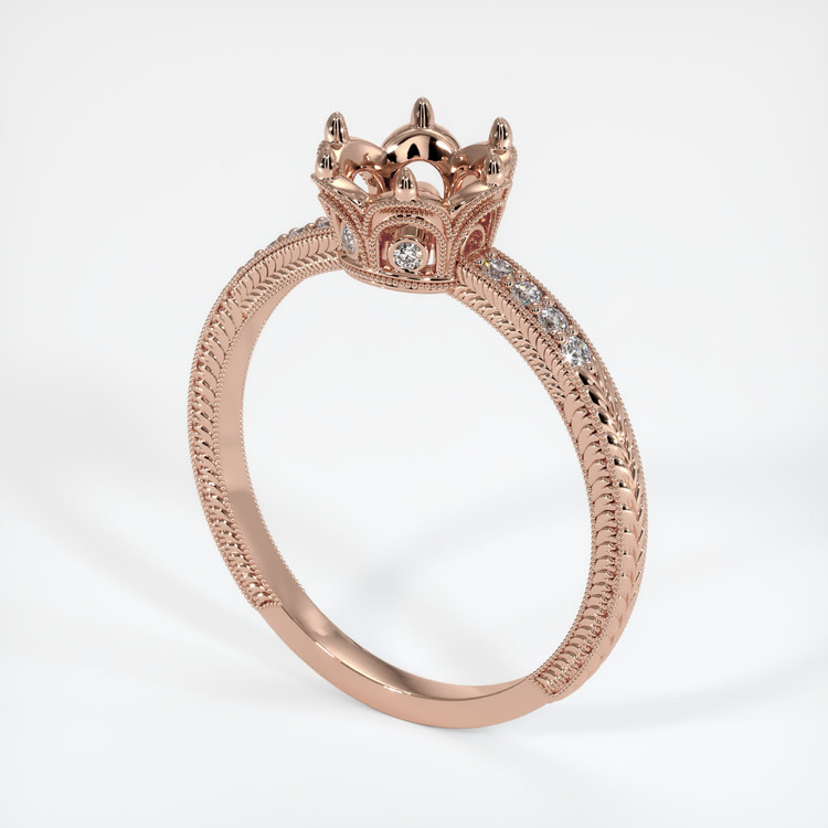 14K Rose Gold Antique Style Ring Setting