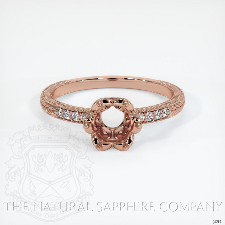 14K Rose Gold Antique Style Ring Setting