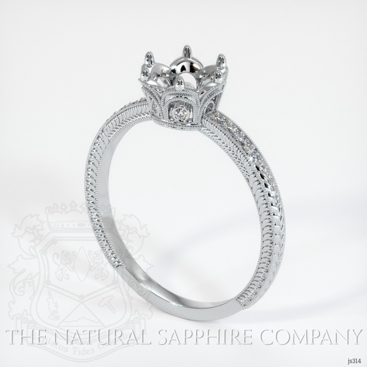 14K White Gold Antique Style Ring Setting