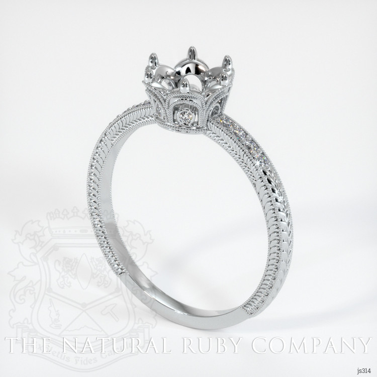 14K White Gold Antique Style Ring Setting