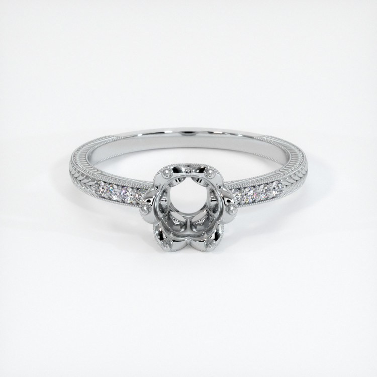 14K White Gold Antique Style Ring Setting