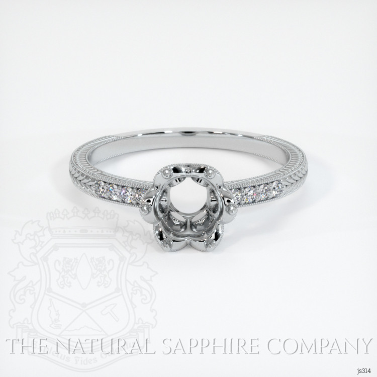 14K White Gold Antique Style Ring Setting