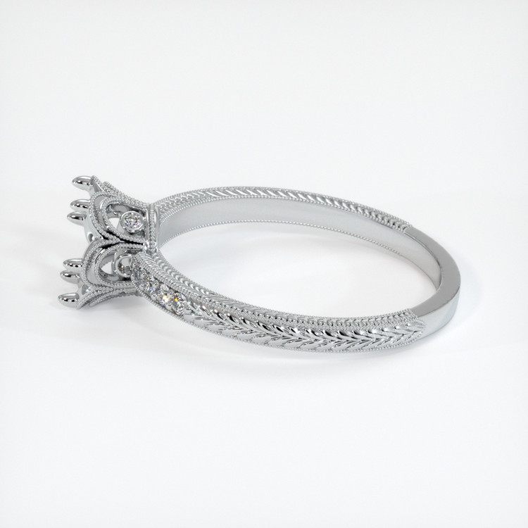 14K White Gold Antique Style Ring Setting