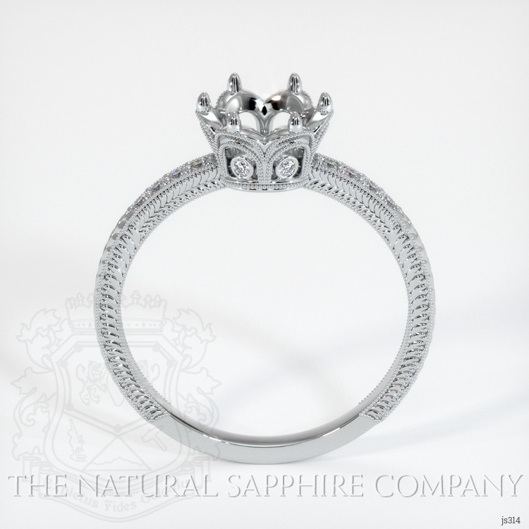14K White Gold Antique Style Ring Setting