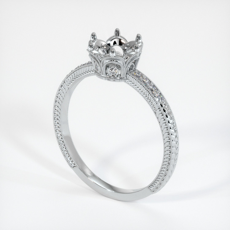 18K White Gold Antique Style Ring Setting