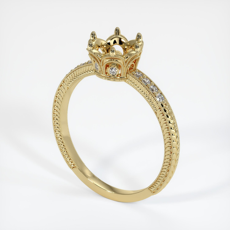 14K Yellow Gold Antique Style Ring Setting