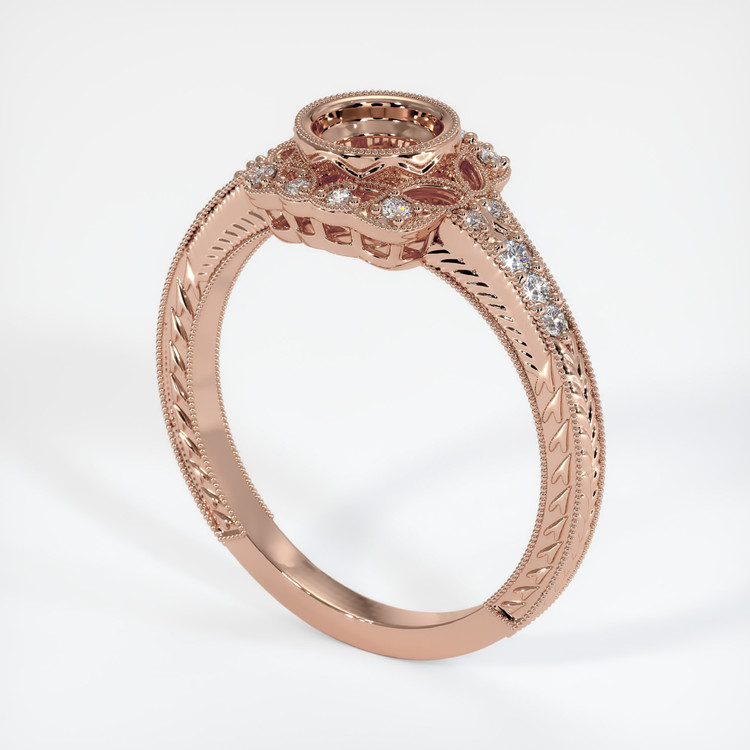 14K Rose Gold Antique Style Ring Setting