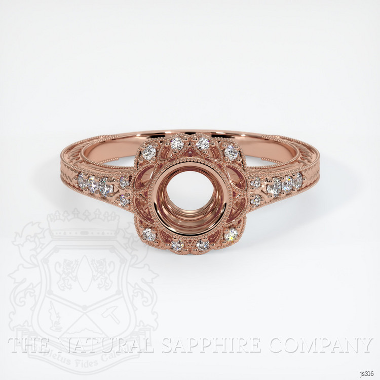 14K Rose Gold Antique Style Ring Setting