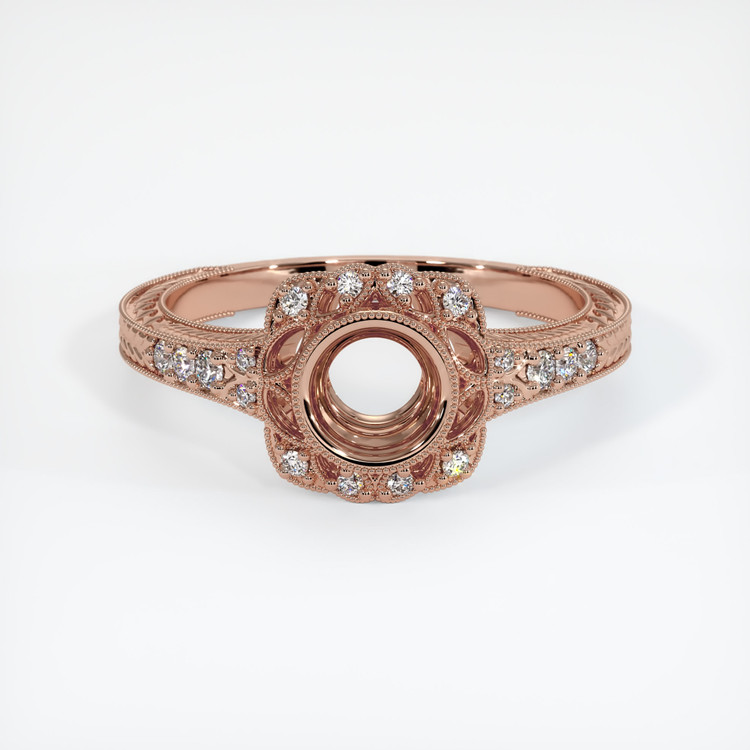 14K Rose Gold Antique Style Ring Setting