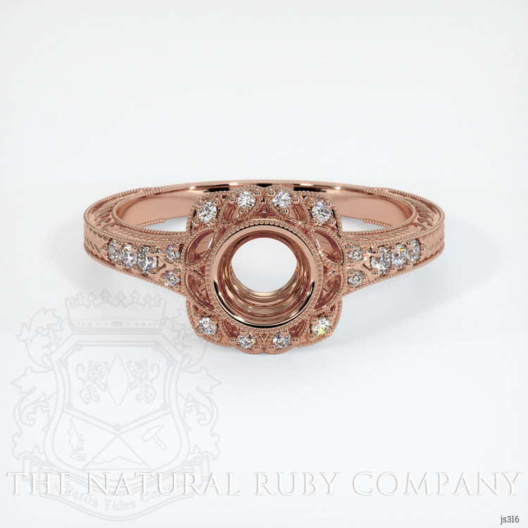14K Rose Gold Antique Style Ring Setting
