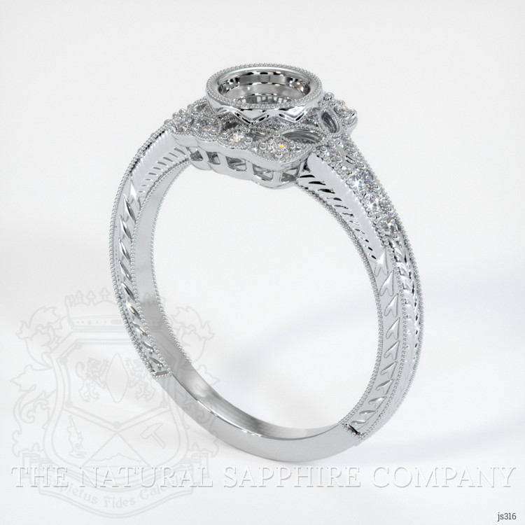 10K White Gold Antique Style Ring Setting