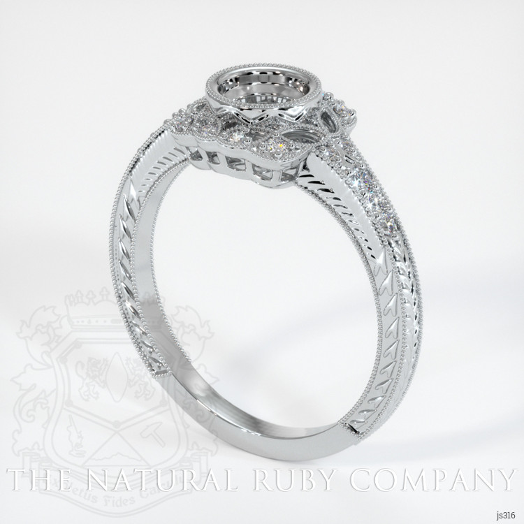 14K White Gold Antique Style Ring Setting