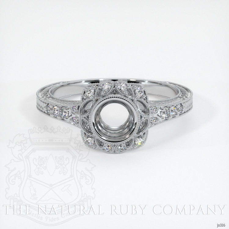 14K White Gold Antique Style Ring Setting