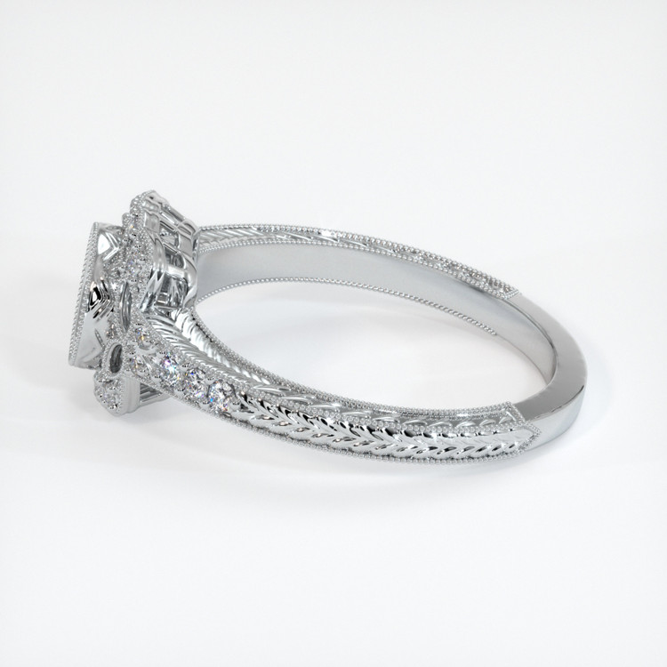 14K White Gold Antique Style Ring Setting